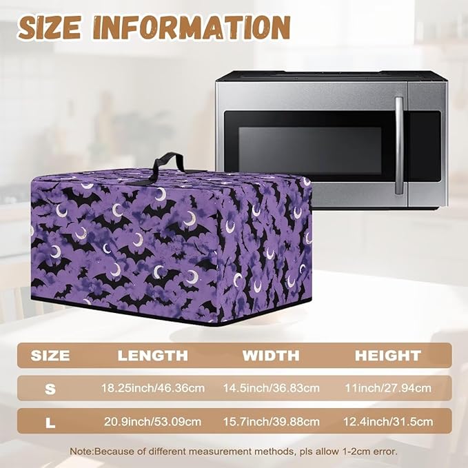 Microwave Oven Cover, Halloween Bat Heat-Resistant Waterproof Toaster Oven Dust - Image 6