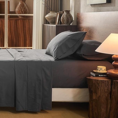 100% Linen Sheet Set Queen Size Extra Deep Pocket Fits 18-24 Inch Mattress by overket