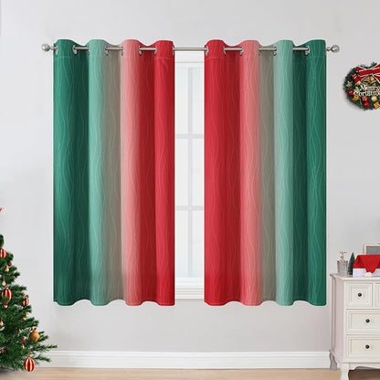 Estelar Textiler Red and Green Blackout Curtains - Image 2