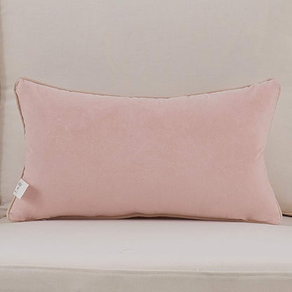 Avigers 12 x 20 Inch Pink Gold Leather Striped Lines Velvet Cushion Case Luxury - Image 2
