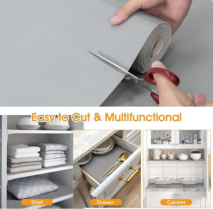 Shelf and Drawer Liner for Kitchen Cabinets Non-Adhesive, Strong Grip Non-Slip - Image 5