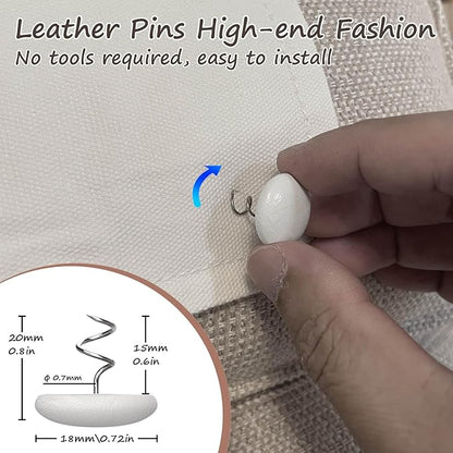 Leather Upholstery Twist Pins for Bed Skirts – 12 Pack Fabric Holders and Tacks - Image 2