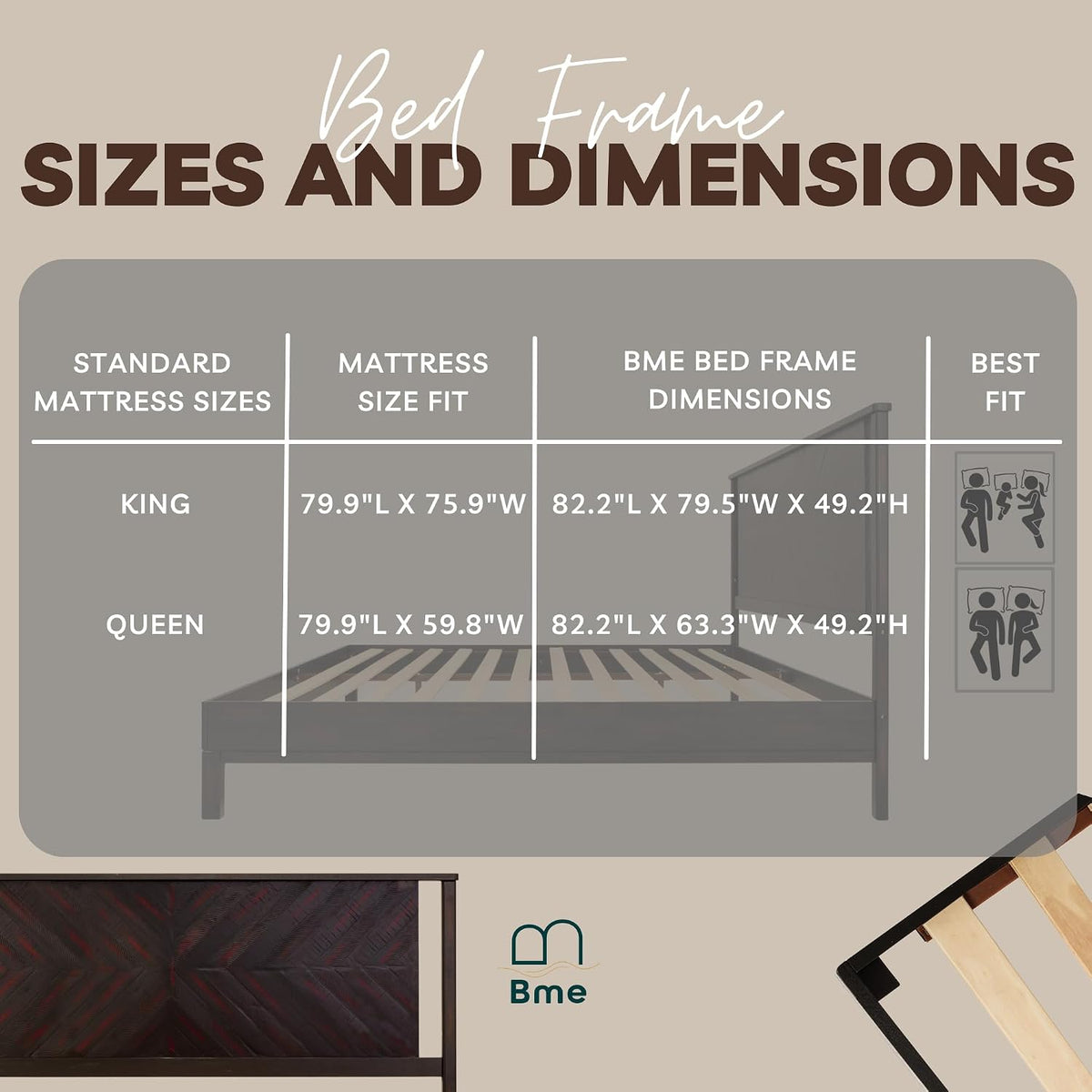 bme vivian 14 inch deluxe bed frame with on a desk or shelf