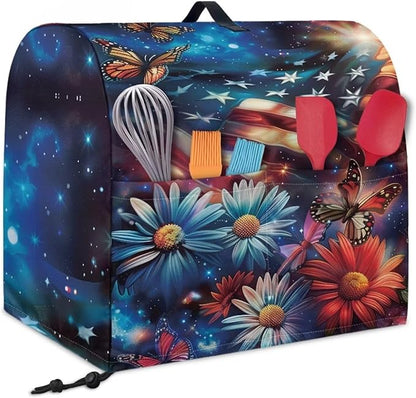 American Flag Daisy Butterfly Mixer Cover Protector, Dust Covers - Image 2