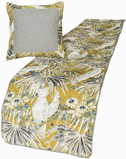 The HomeCentric King/Queen/Twin Grey & Yellow Decorative Queen 74"x18" Bed by TheHomeCentric