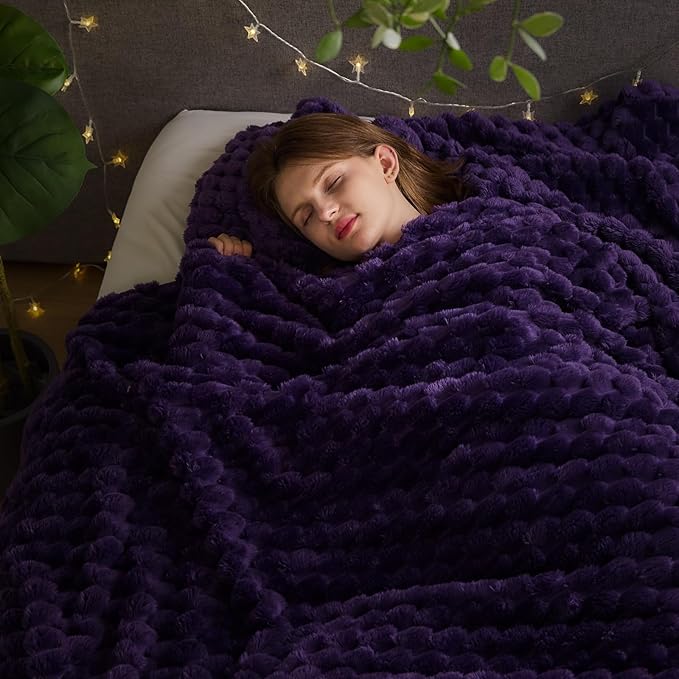 NEWCOSPLAY Super Soft King Blanket Purple Premium Silky Flannel Fleece 3D by NEWCOSPLAY