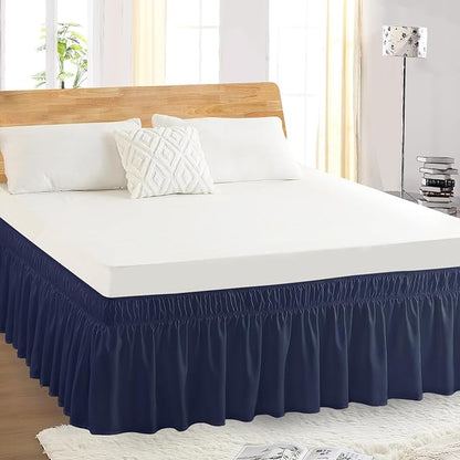 Full Bed Skirt, Elastic Wrap Around Bed Skirt Full Size, Bed Skirts - Image 5