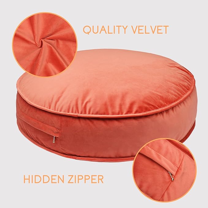 Round Floor Pillow Cover Velvet Throw Seating Pouf Yoga Meditation Cushion - Image 4