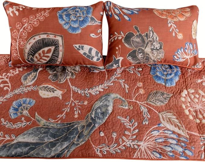 The HomeCentric Orange Bed Runner, Full Size 68"x18" Decorative Bed Runner - Image 2
