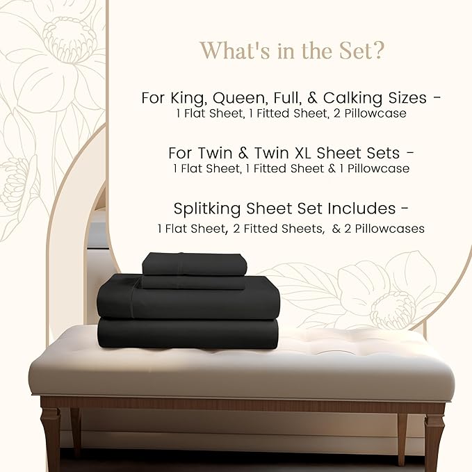 Egyptian Cotton Sheets Split King Size Sheet Set, 800 Thread Count Sateen Weave - Image 6