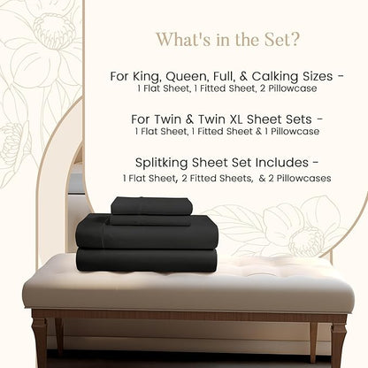 Egyptian Cotton Sheets Split King Size Sheet Set, 800 Thread Count Sateen Weave - Image 6