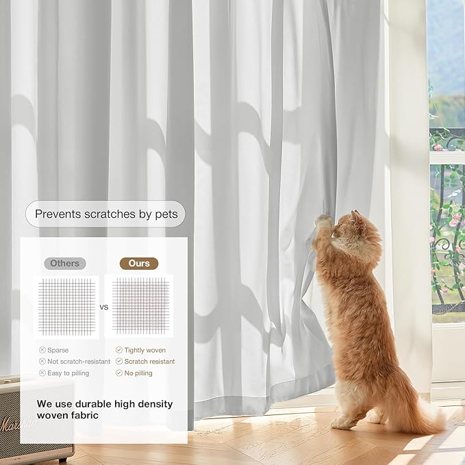 Anmao Non-See-Through Privacy Semi Sheer Curtains - Image 4