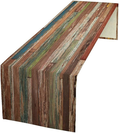 Wooden Table Runner Farmhouse Wood Floor Rustic Planks Wood Grunge Lodge by ZhiRain