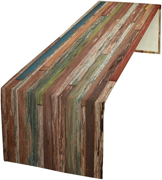 Wooden Table Runner Farmhouse Wood Floor Rustic Planks Wood Grunge Lodge by ZhiRain