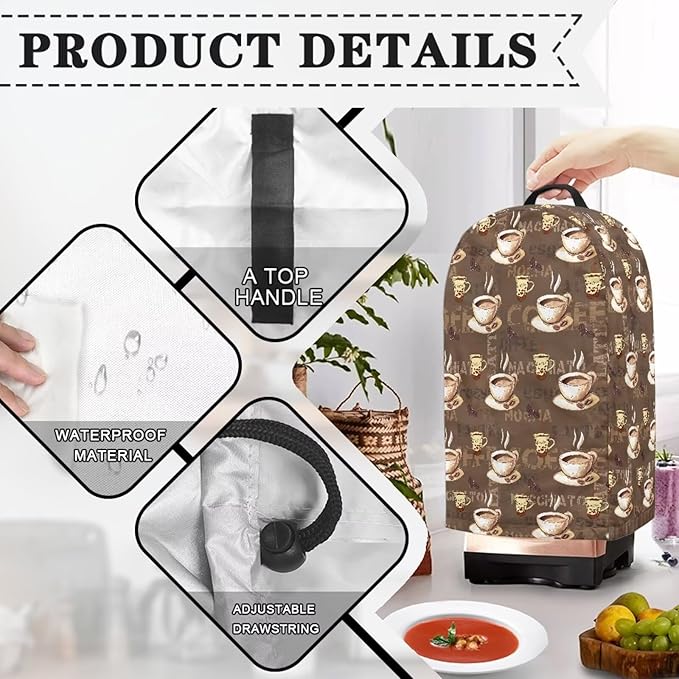 Coffee Cups Blender Cover Dust Proof Small Appliance Cover Foldable Dust Cover - Image 5