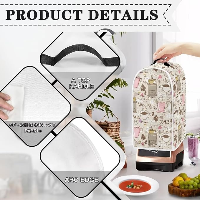 Talayituse Coffee Print Blender Dust Cover - Image 4