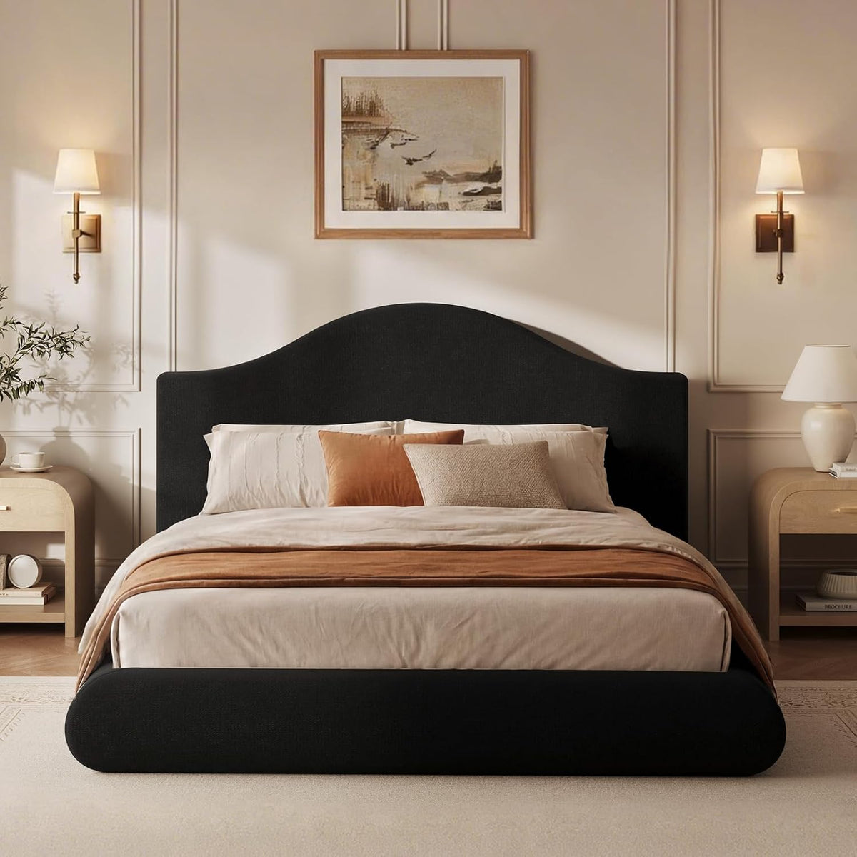 queen floor cloud bed frame - low profile, close-up detail