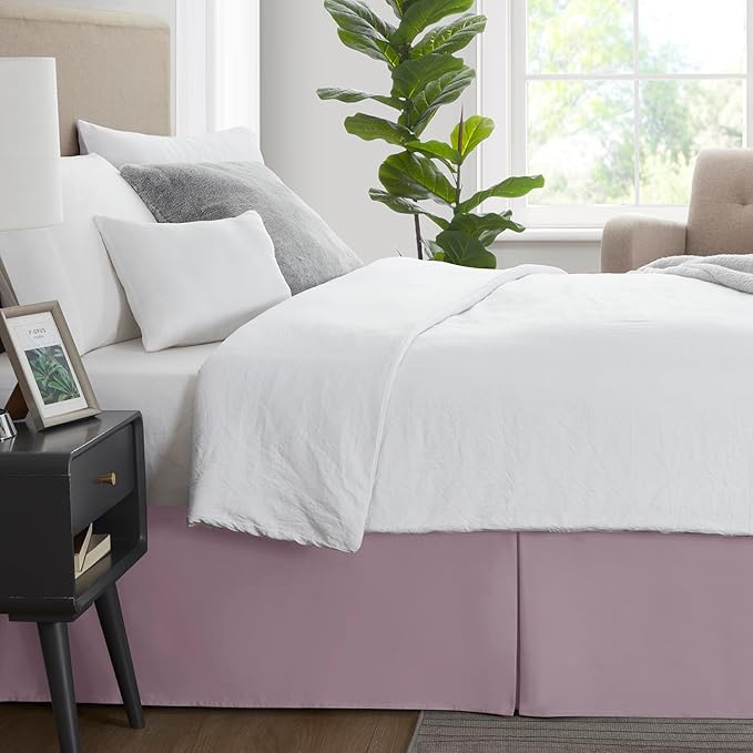 Nestl Dusty Purple Bed Skirt Cal King Size - Image 3