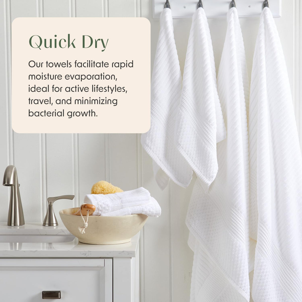 springtree home 100% cotton bath towel set |, close-up detail