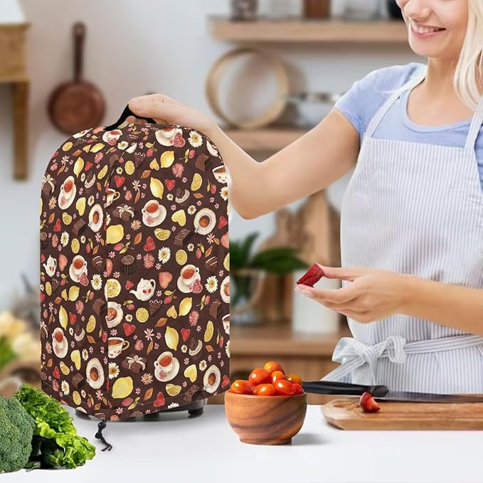 Lemons Chocolates Tea Blender Dust Cover Brown Food Processor Cover Coffee - Image 3