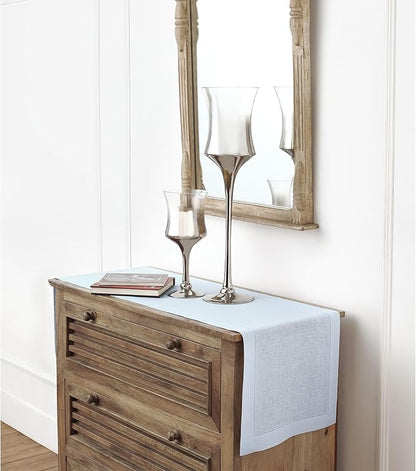 Solino Home Linen Light Blue Table Runner 48 Inches - Image 3