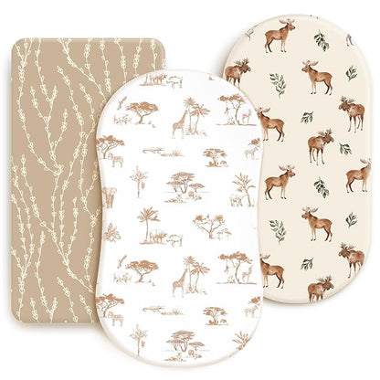 GRSSDER Stretchy Ultra Soft Fitted Bassinet Sheets 3 Pack, Universal Fit - Image 9