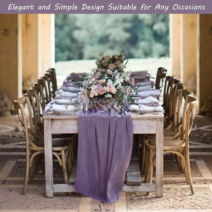 Fivenl 12 Pack Grape Cheesecloth Boho Gauze Table Runner 35x72 Inch Rustic - Image 7