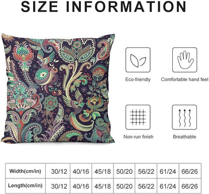 Boho Pillowcases Beautiful Floral Patterns in Traditional Geometric Ethnic Style - Image 2