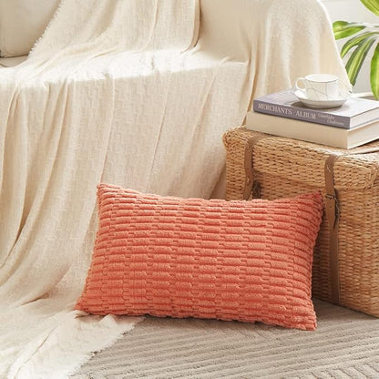 Fancy Homi 4 Packs Boho Coral Decorative Throw Pillow Covers 12x24 Inch - Image 2