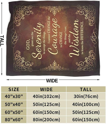 Serenity Prayer Blanket Christian Religious Throw Blanket Bible Verse Flannel - Image 3