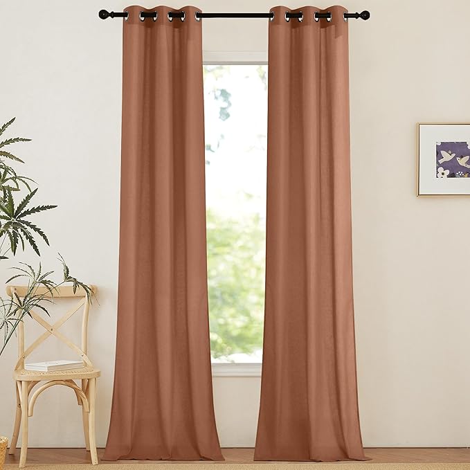 NICETOWN Caramel Linen Curtains by NICETOWN