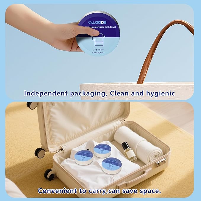 Disposable Bath Towels, Large Compressed Towel Tablets Disposable Towels - Image 6