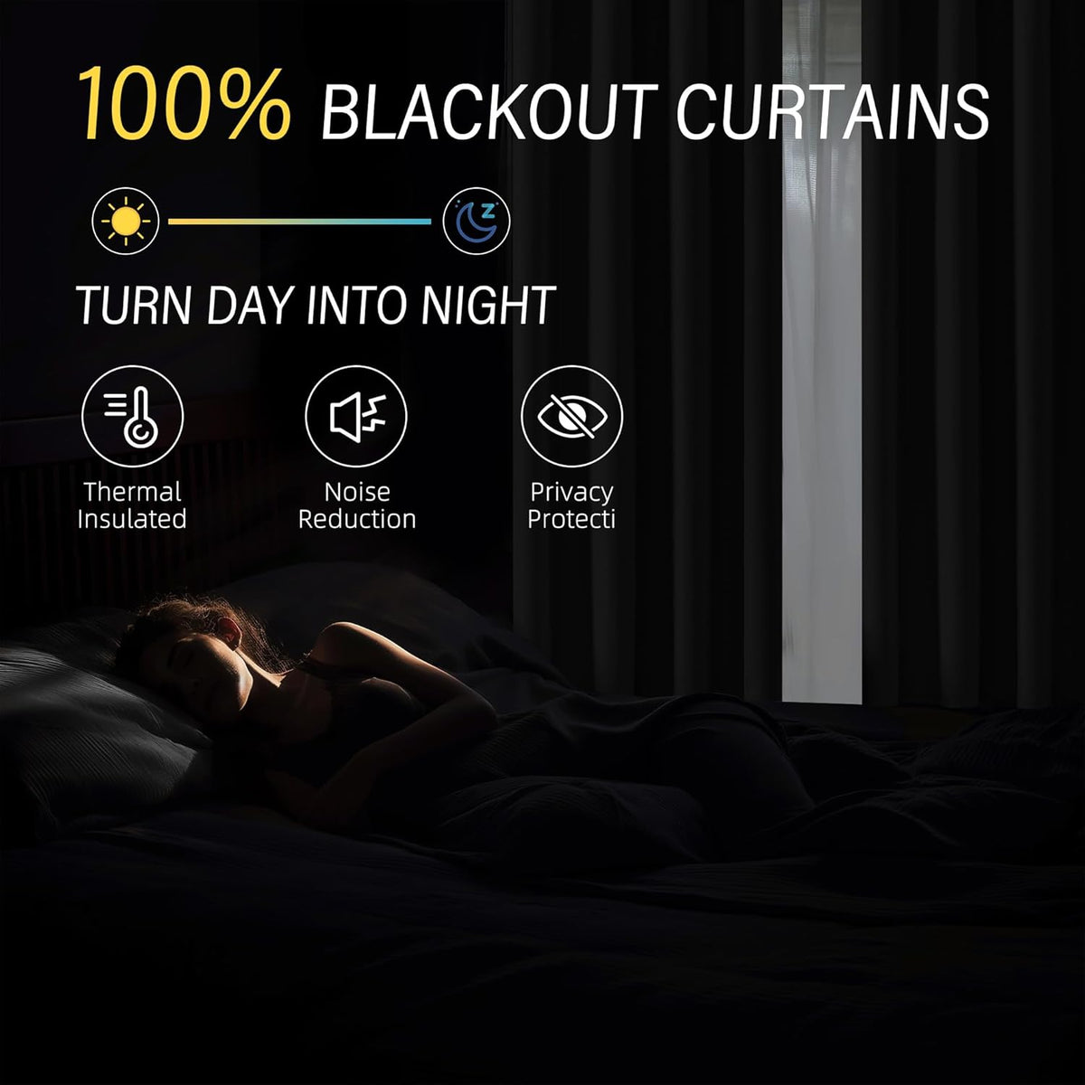 chrisdowa white blackout curtains 63 inches long 2 shown in use