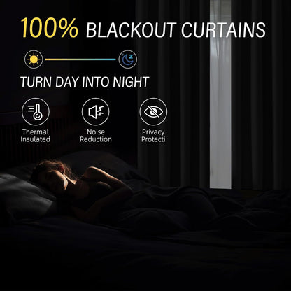 chrisdowa white blackout curtains 63 inches long 2 shown in use