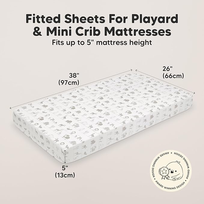 2-Pack Mini Crib Sheets Fitted - Image 3