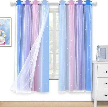 Kinryb Christmas Blackout Star Kids Curtains by Kinryb