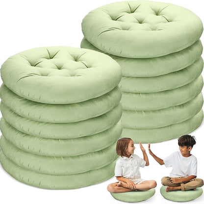 Fumete 12 Pcs Floor Pillows Cushions Seating 16 x 16 Inches Color Round Seat by Fumete