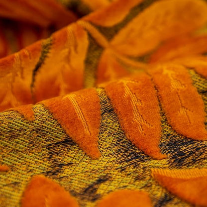 Alerfa 12 x 20 Inch Orange Rectangle Maple Leaf Pillow Embroidery Cut Velvet - Image 5