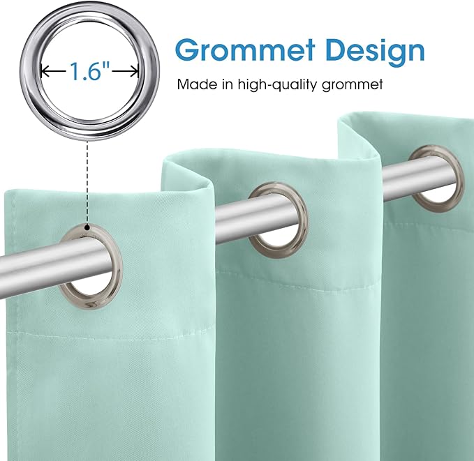 HOMEIDEAS Aqua Blackout Curtains - Image 4