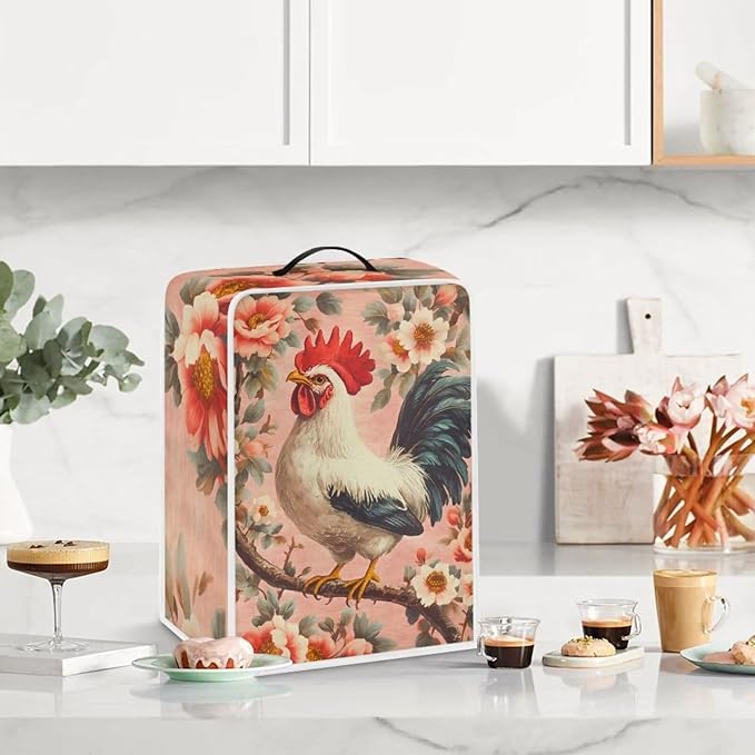 Mumeson Rooster Flower Coffee Maker Cover Blender Dust Cover, Coffee Machine - Image 3