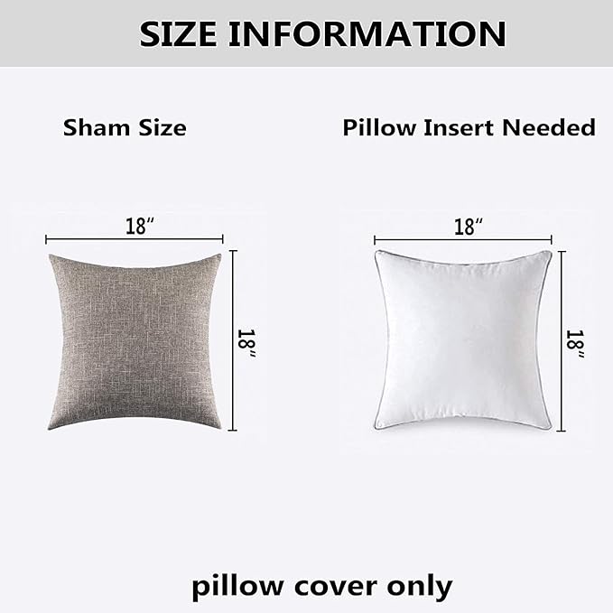 Kevin Textile Pillow Covers Faux Linen Toss Soft Throw Cushion Cases - Image 6