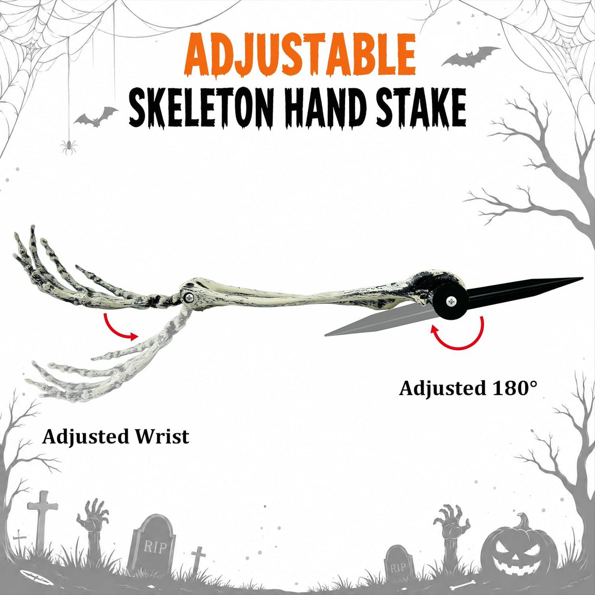 Halloween Outdoor Decorations, 8 PCS Groundbreaker Skeleton Hands Stakes