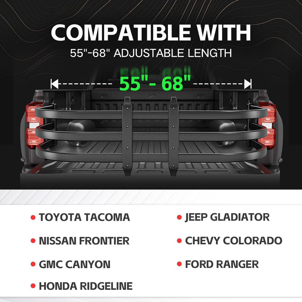 YZONA Truck Bed Extender, Aluminum Tailgate Extender, 55"-68" Adjus...