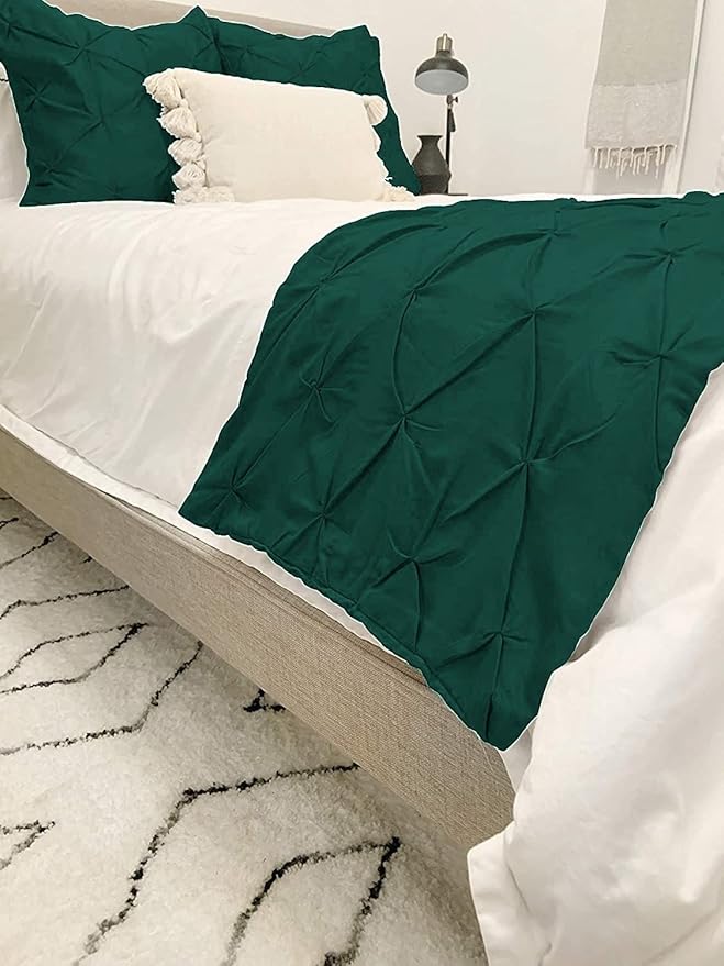 Bed Runner Set - 100% Pure Cotton 800 Thread Count - Luxury 1 Pinch Pleated Bed - Image 3
