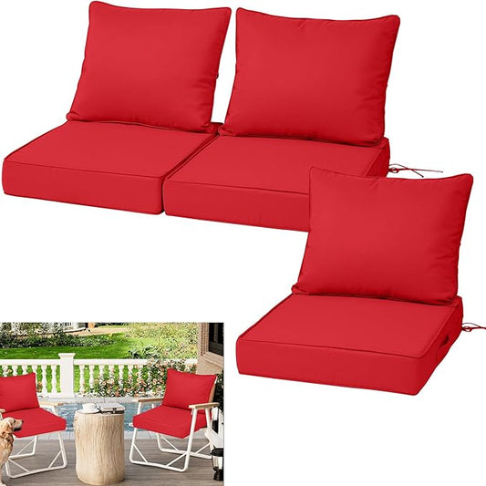 Waterproof Outdoor Chair Cushion Set of 3, Outdoor Cushions by Vulacko
