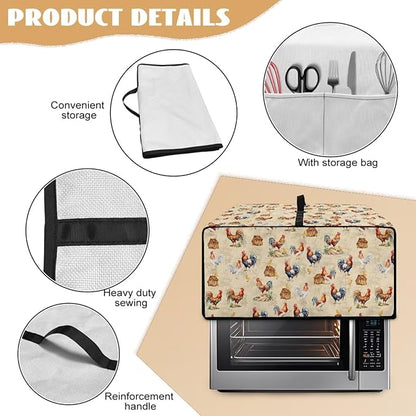 Rooster Chicken Chick Print Waterproof Toaster Oven Cover Heavy Duty Microwave - Image 6