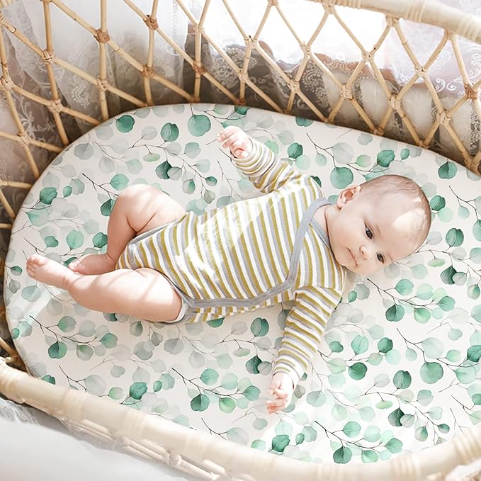Gllquen Baby Bassinet Sheets 4 Pack, Breathable Cozy Fitted Mattress Sheet - Image 3