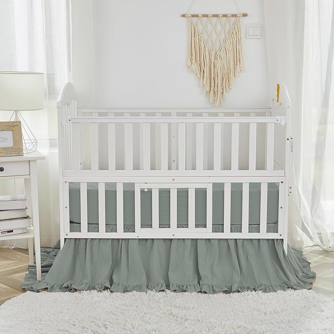 Brandream Boho Bohemian Girl Baby Nursery Crib Bed Skirt Dust Ruffle - Image 3