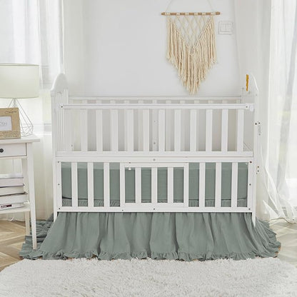 Brandream Boho Bohemian Girl Baby Nursery Crib Bed Skirt Dust Ruffle - Image 3