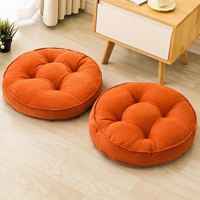Floor Pillow Set of 2, Memory Foam Floor Cushions by 1MIDDLEONE